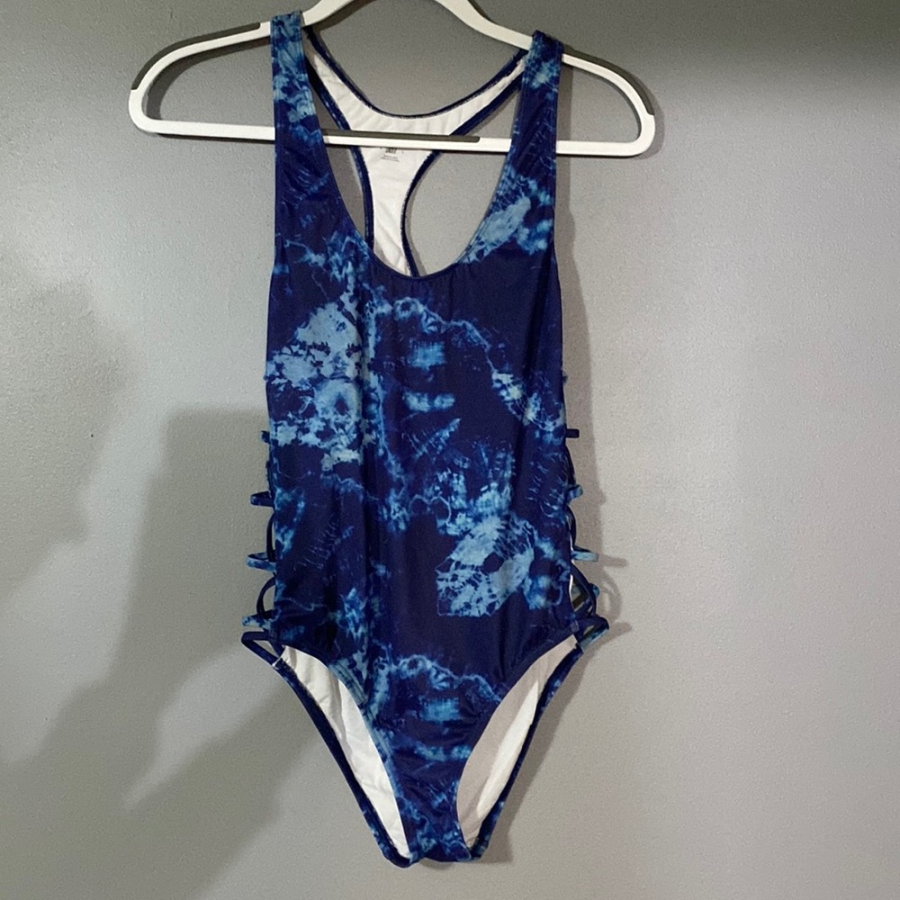 Tie-Dye Print One Piece cutout Swimsuit